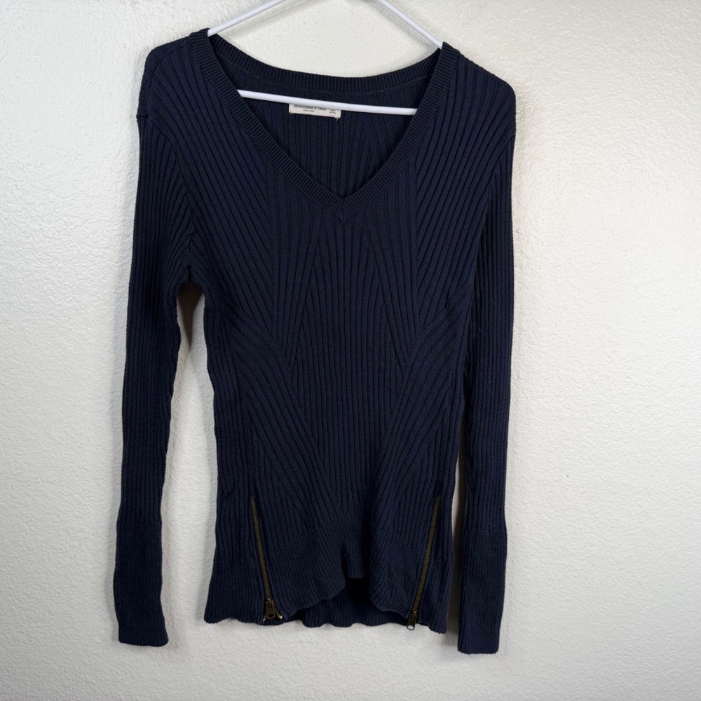 Abercrombie & Fitch Sweater Women's Ribbed Zipper Long Sleeve Blue Size L